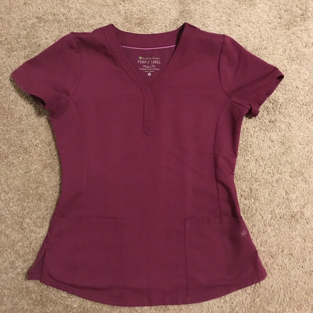 Healing hands purple label scrub top